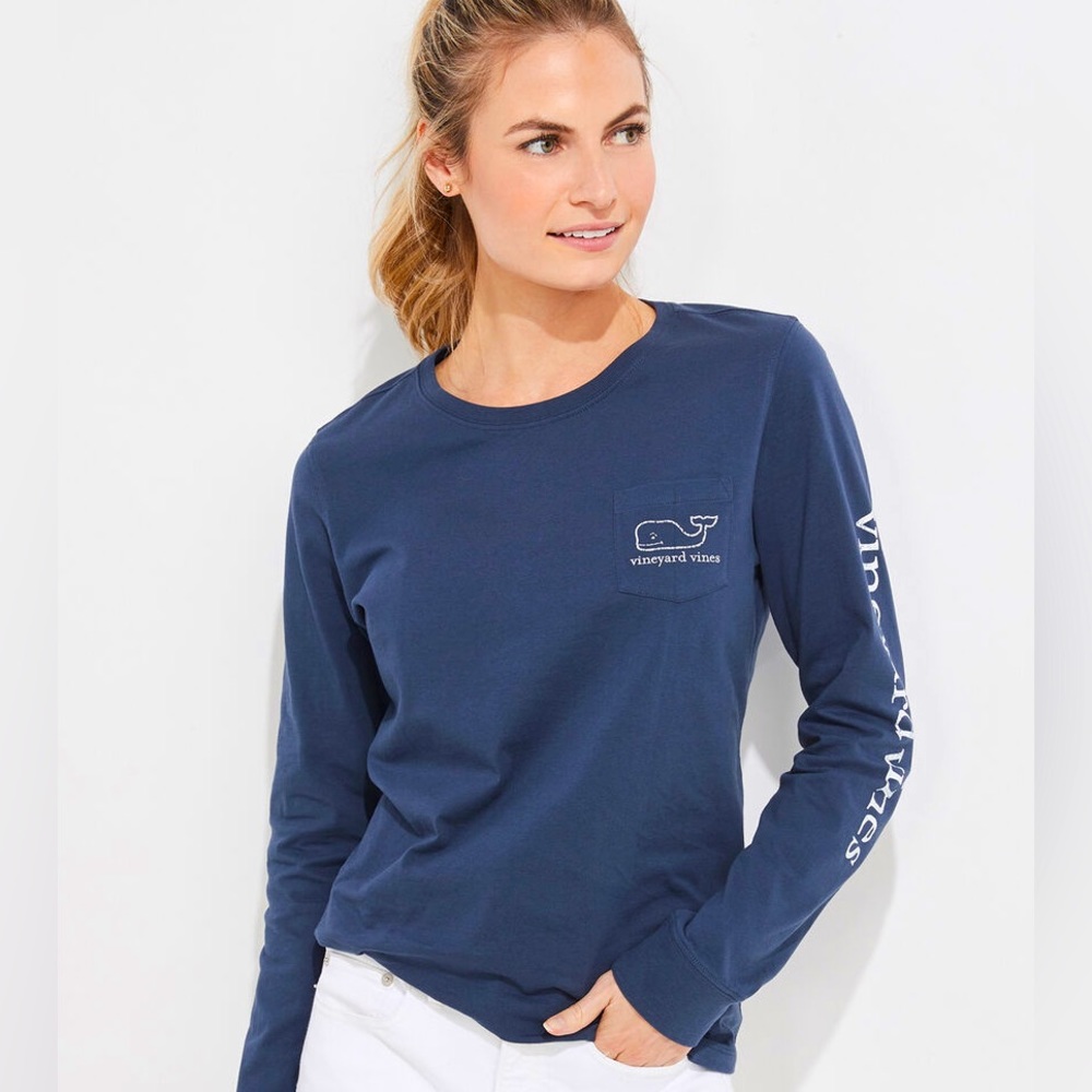 Vineyard Vines Long Sleeve Crewneck Pocket Tee